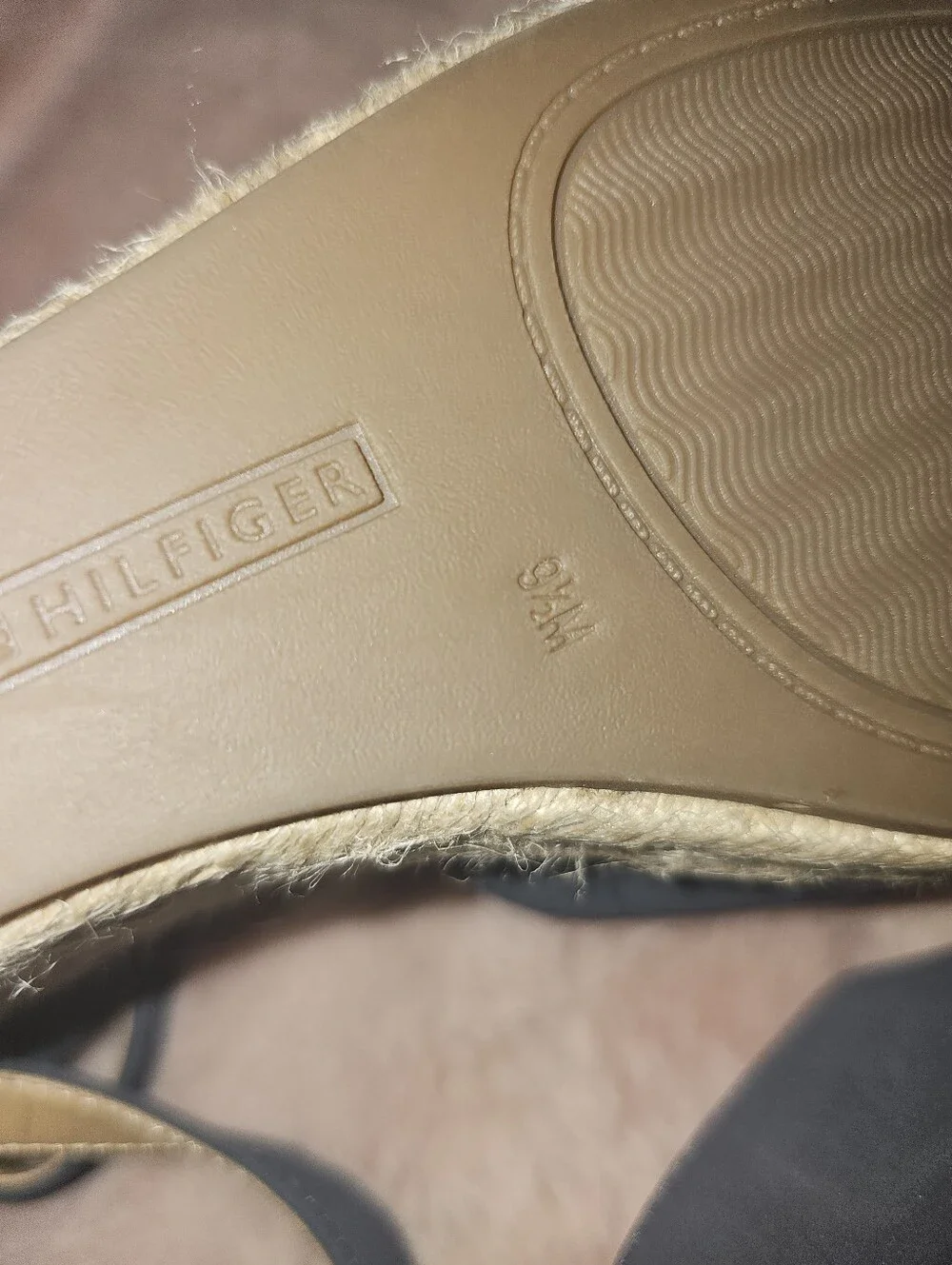 NWOT TOMMY HILFIGER Navy Gallie Ankle Strap Espadrille Wedge - Size 9.5